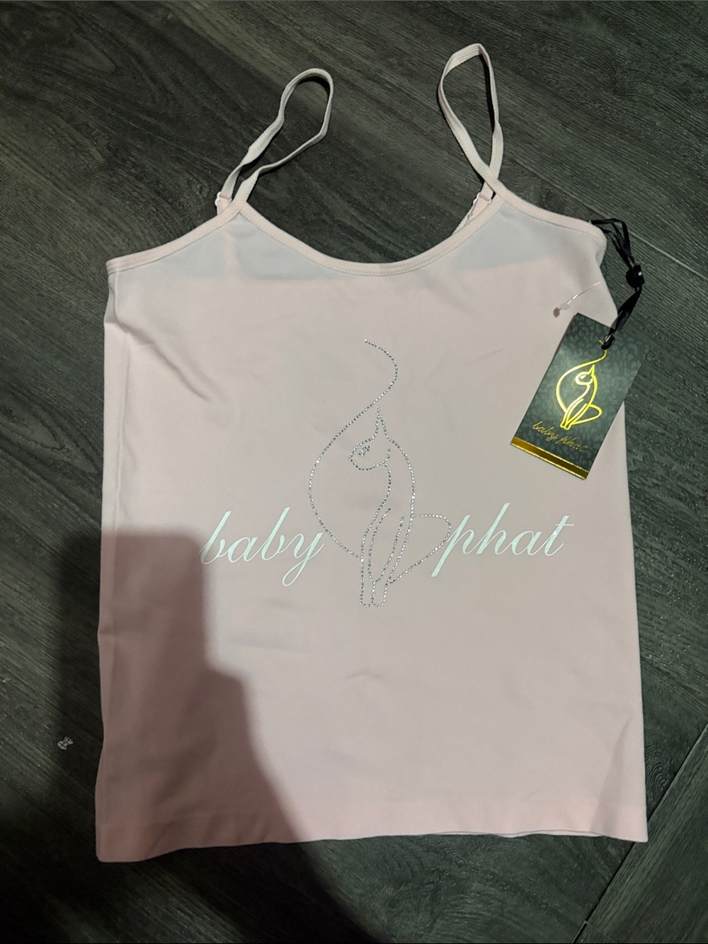 Baby Phat Pink Rhinestone Logo Bandeau Cami